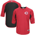 Cincinnati Reds #34 Majestic On Field Sleeve Redblack Limited Batting Practice Jersey
