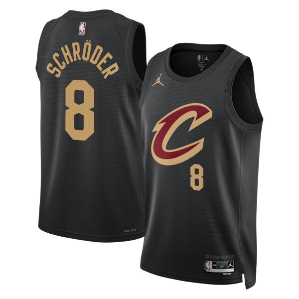 Cleveland Cavaliers Jordan Brand Statement Edition Swingman Jersey - Black - Dennis Schröder - Unisex