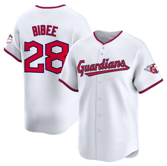 Tanner Bibee #28 Cleveland Guardians Home Limited Baseball Jersey - White