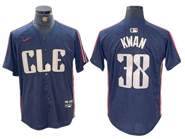 Steven Kwan #38 Cleveland Guardians 2024 City Connect Limited Jersey - Navy