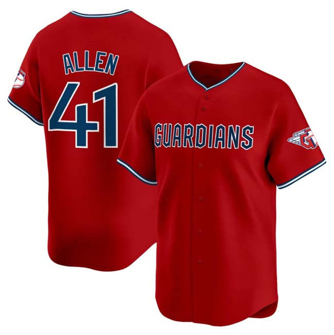 Carlos Santana #41 Cleveland Guardians Alternate Limited Baseball J Jersey - Red