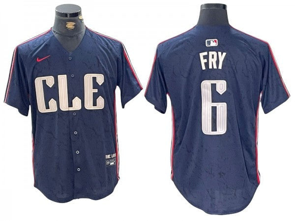 David Fry #6 Cleveland Guardians 2024 City Connect Limited Jersey - Navy