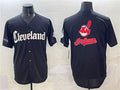 Cleveland Guardians Team Big Logo Gothic Vapor Premier Limited Ba Jersey - Black