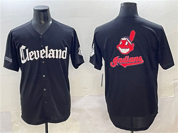 Cleveland Guardians Team Big Logo Gothic Vapor Premier Limited Ba Jersey - Black