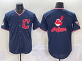 Cleveland Guardians 2025 Team Big Logo Alternate Limited Baseball Jersey - Navy