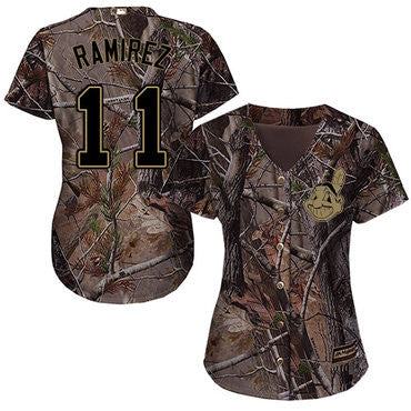 Jose Ramirez #11 Cleveland Indians Womens Realtree Limited Cool Base Baseball Jersey - Camo