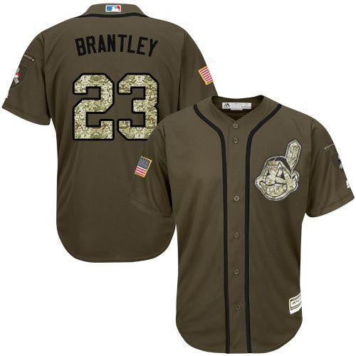 Michael Brantley #23 Cleveland Indians Salute To Service Limited Jersey - Green