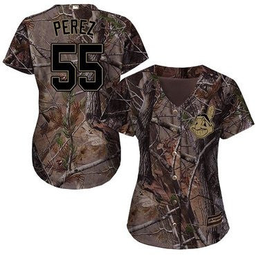 Roberto Perez #55 Cleveland Indians Womens Realtree Limited Cool Base Baseball Jersey - Camo