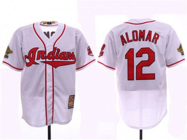 Roberto Alomar #12 Cleveland Indians 1995 World Series Cooperstown Collect Limited Jersey - White