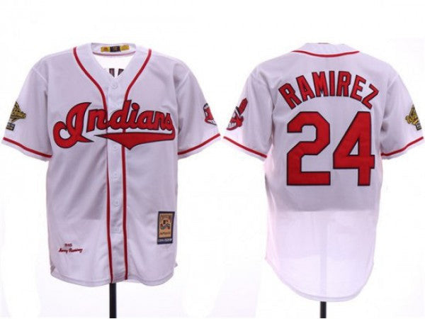 Manny Ramirez #24 Cleveland Indians 1995 World Series Cooperstown Collecti Limited Jersey - White