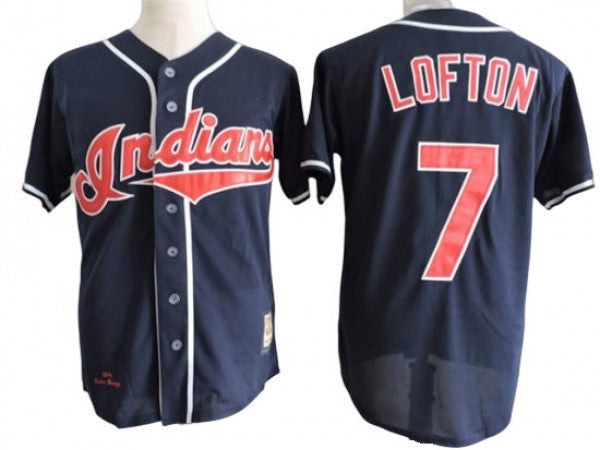 Kenny Lofton #7 Cleveland Indians Cooperstown Limited Throwback Jersey - Navy
