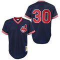 Joe Carter #30 Cleveland Indians Throwback Mesh Pullover Limited Jersey - Navy