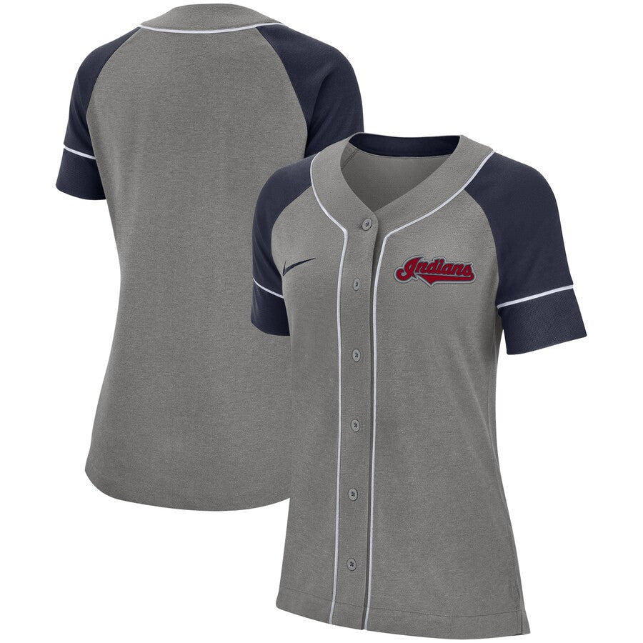 Cleveland Indians Nike Womens Classic Limited Baseball Jersey - Gray