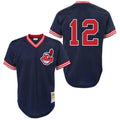 Roberto Alomar #12 Cleveland Indians Throwback Mesh Pullover Limited Jersey - Navy
