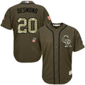 Ian Desmond #20 Colorado Rockies Salute To Service Limited Baseball Jersey - Green