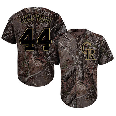 Tyler Anderson #44 Colorado Rockies Realtree Limited Cool Base Jersey - Camo