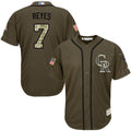 Jose Reyes #7 Colorado Rockies Salute To Service Limited Jersey - Green