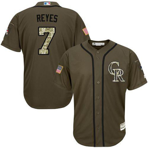Jose Reyes #7 Colorado Rockies Salute To Service Limited Jersey - Green