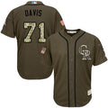 Wade Davis #71 Colorado Rockies Salute To Service Limited Jersey - Green