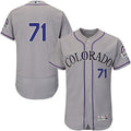 Wade Davis #71 Colorado Rockies Flexbase Authentic Jersey - Grey