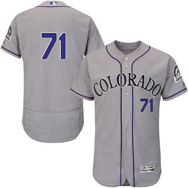 Wade Davis #71 Colorado Rockies Flexbase Authentic Jersey - Grey