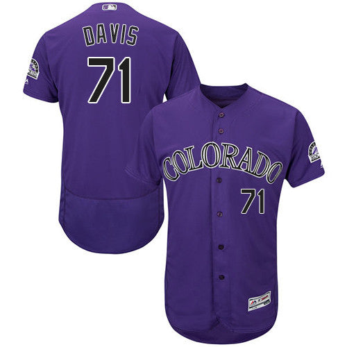 Wade Davis #71 Colorado Rockies Flexbase Authentic Jersey - Purple