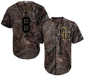 Colorado Rockies #8 Gerardo Parra Realtree Limited Cool Base Jersey - Camo