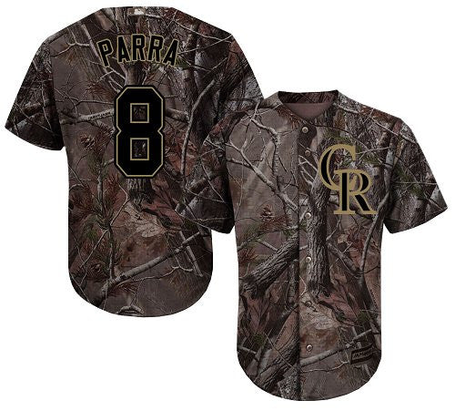 Colorado Rockies #8 Gerardo Parra Realtree Limited Cool Base Jersey - Camo