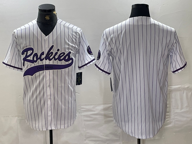 Colorado Rockies Blank Patch Limited Cool Base Baseball Jersey - White