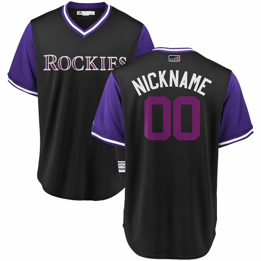 Colorado Rockies Majestic 2020 Players Weekend Cool Base Pick A Player Roster Limited Jersey - Black Purple