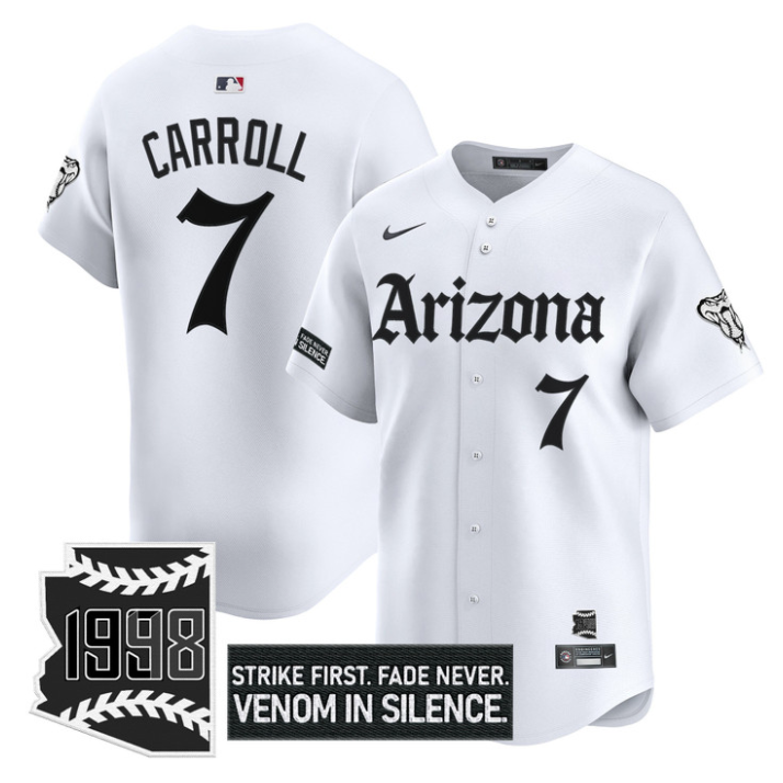 Corbin Carroll #7 Arizona Diamondbacks Gothic Desert Fang Edition Limited Jersey - White