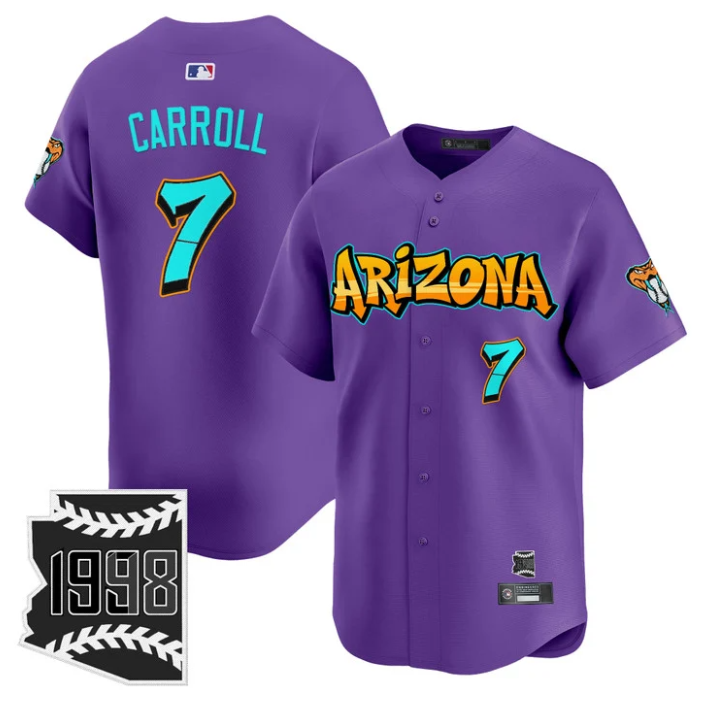 Corbin Carroll #7 Arizona Diamondbacks Graffiti Desert Ink Edition Limited Jersey - Purple
