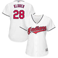 Corey Kluber #28 Cleveland Indians Majestic Womens Home Limited Cool Base Jersey - White