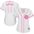 Yu Darvish #11 Chicago Cubs Womens Fashion Limited Baseball Jersey - White Pink