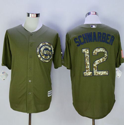Kyle Schwarber #12 Chicago Cubs Limited Cool Base Jersey - Green Camo