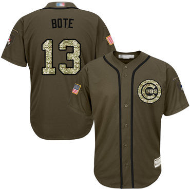 David Bote #13 Chicago Cubs Salute To Service Limited Baseball Jersey - Green