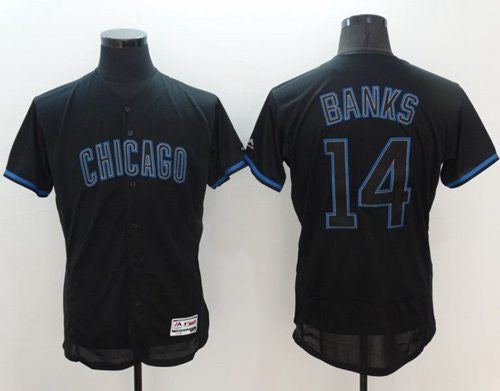 Ernie Banks #14 Chicago Cubs Fashion Flexbase Authentic Jersey - Black
