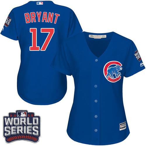 Kris Bryant #17 Chicago Cubs Womens 2016 Alternate World Series Bound Limited Jersey - Blue