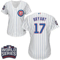 Kris Bryant #17 Chicago Cubs Womens 2016 Whiteblue Strip Home World Series Bound Limited Jersey