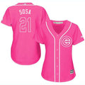 Sammy Sosa #21 Chicago Cubs Womens Fashion Limited Baseball Jersey - Pink
