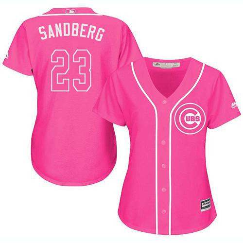 Ryne Sandberg #23 Chicago Cubs Womens Fashion Limited Baseball Jersey - Pink