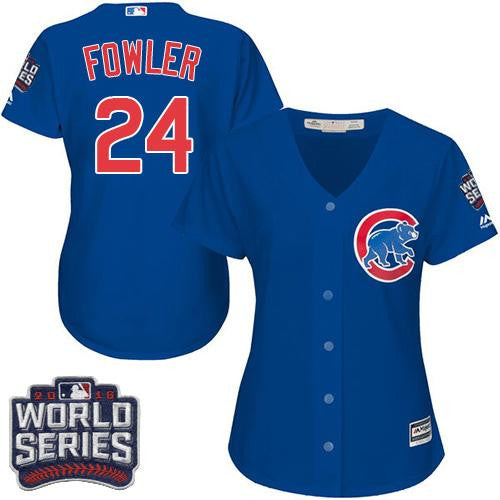Dexter Fowler #24 Chicago Cubs Womens 2016 Alternate World Series Bound Limited Jersey - Blue