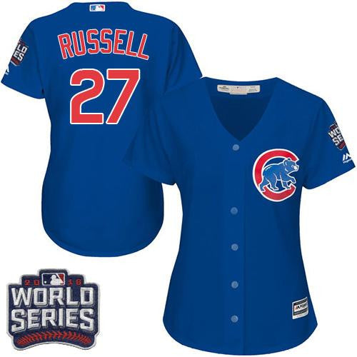 Chicago Cubs #27 Russell Womens 2016 Addison Alternate World Series Bound Limited Jersey - Blue