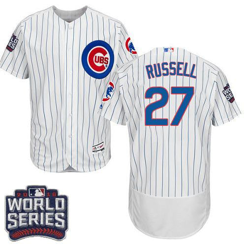 Chicago Cubs #27 Russell 2016 Addison Flexbase Authentic World Series Bound Jersey - White