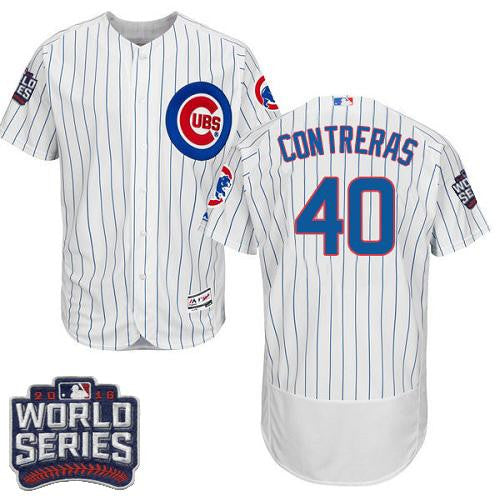 Willson Contreras #40 Chicago Cubs 2016 Flexbase Authentic World Series Bound Jersey - White