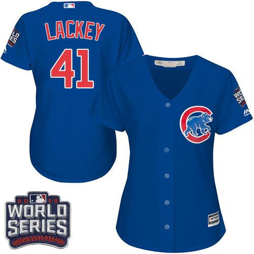 John Lackey #41 Chicago Cubs Womens 2016 Alternate World Series Bound Limited Jersey - Blue