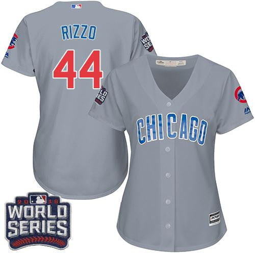 Anthony Rizzo #44 Chicago Cubs Womens 2016 Road World Series Bound Limited Jersey - Grey