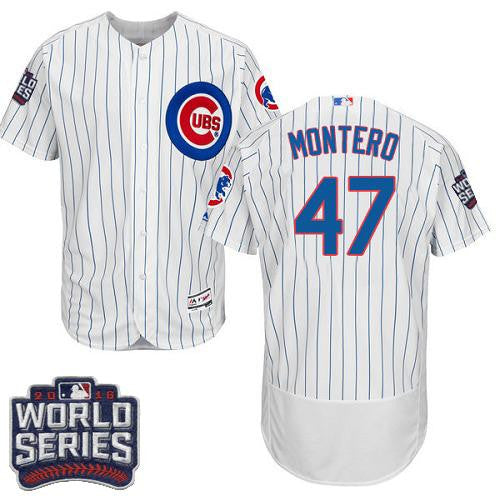 Miguel Montero #47 Chicago Cubs 2016 Flexbase Authentic World Series Bound Jersey - White