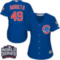 Jake Arrieta #49 Chicago Cubs Womens 2016 Alternate World Series Bound Limited Jersey - Blue