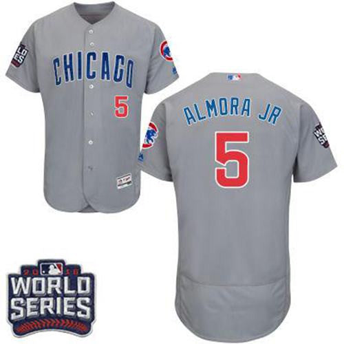 Albert Almora Jr #5 Chicago Cubs 2016 Flexbase Authentic Road World Series Bound Jersey - Grey